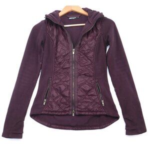 COPY - Athleta Womens Plum Quilted Full-Zip Fleece Jacket With Hood Size S